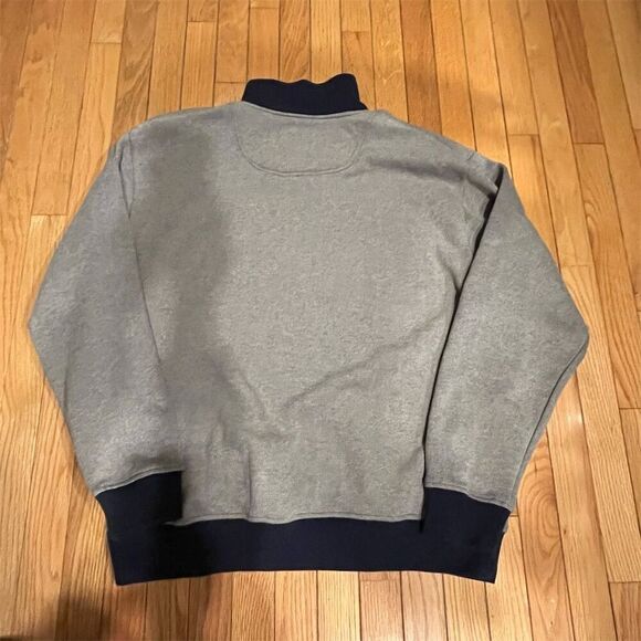 Orvis Men's 1/4 Zip Pullover Sweatshirt Gray Nautical Flag Trim L yacht - Picture 8 of 10